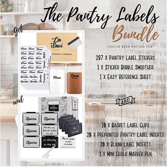 LA SAVI HOME Farmhouse Pantry Labels *NEW* - Picture 2 of 6